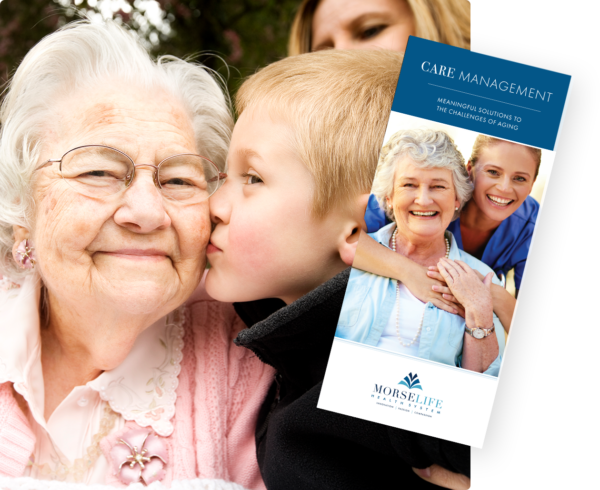 Care Management brochure with cover image senior grandmother with grandson enjoying care management services